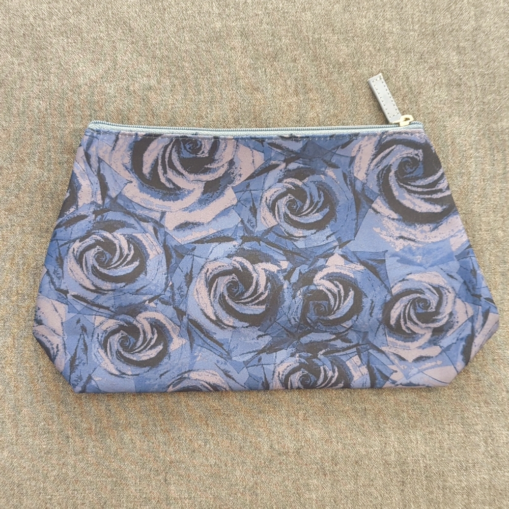 New Lancome Cosmetic Bag Blue Rose Pattern